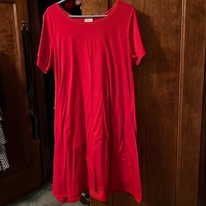 Lularoe Red Carly Dress Size L